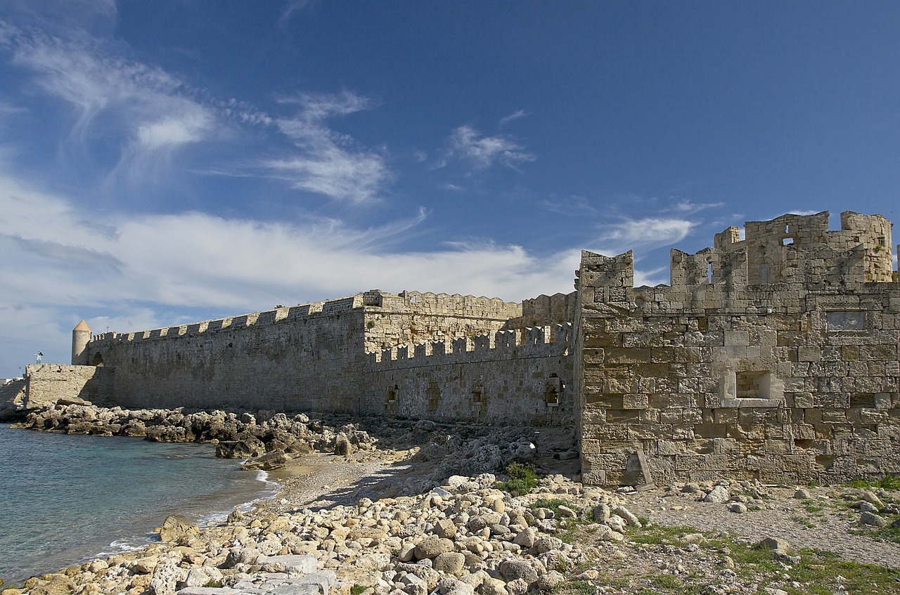 Rhodes, Graikija, Tvirtovė, Fortas, Senovės, Viduramžių, Istorinis, Orientyras, Žinomas, Akmuo