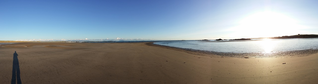 Rhosneigras, Anglesey, Panorama, Panoraminis, Saulėlydis, Šešėlis, Smėlis, Dangus, Papludimys, Nemokamos Nuotraukos