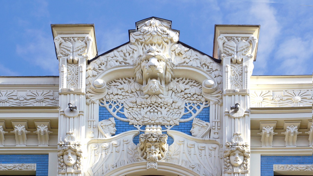 Riga, Art Nouveau, Hausfasade, Nemokamos Nuotraukos,  Nemokama Licenzija