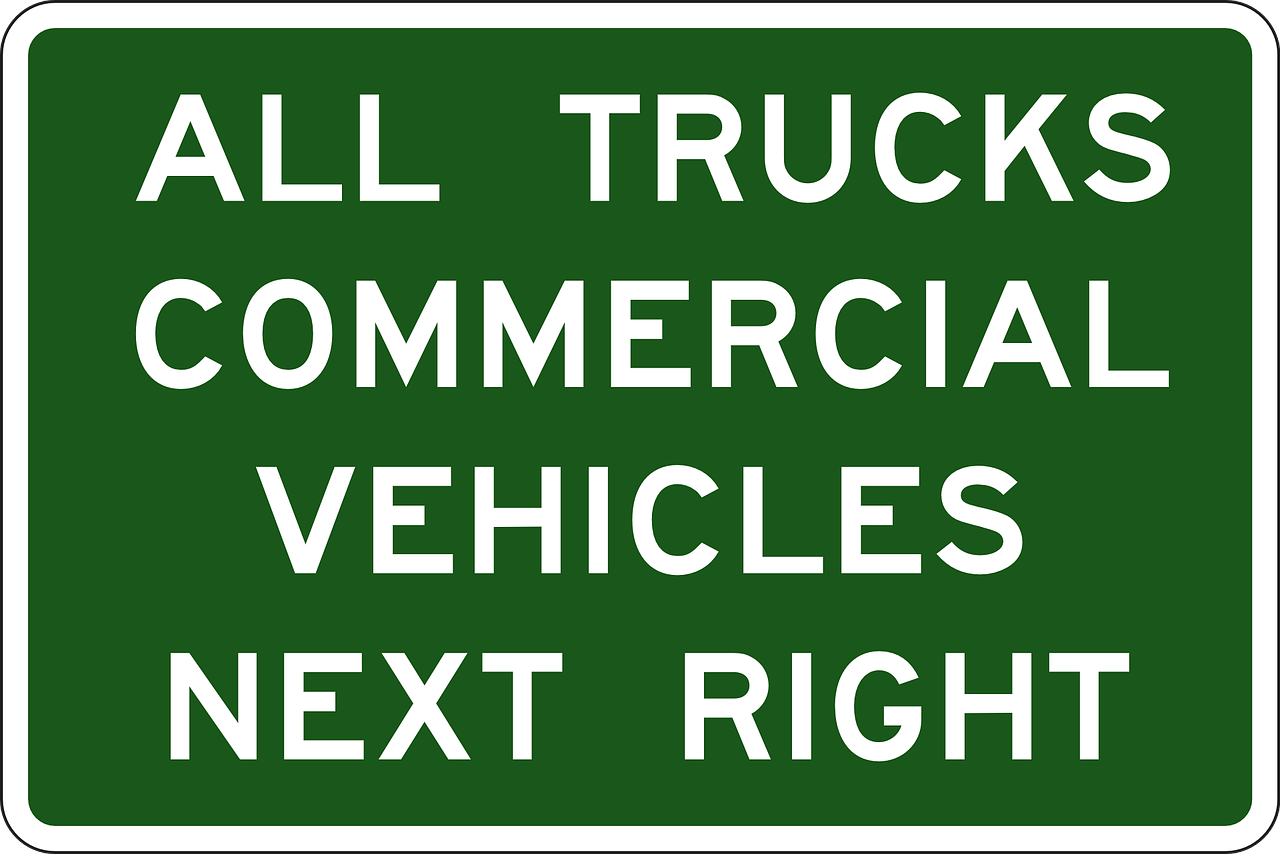 Teisingai, Kelias, Kitas, Visi, Transporto Priemonės, Sunkvežimiai, Instrukcija, Komercinis, Transporto Priemonė, Ženklas