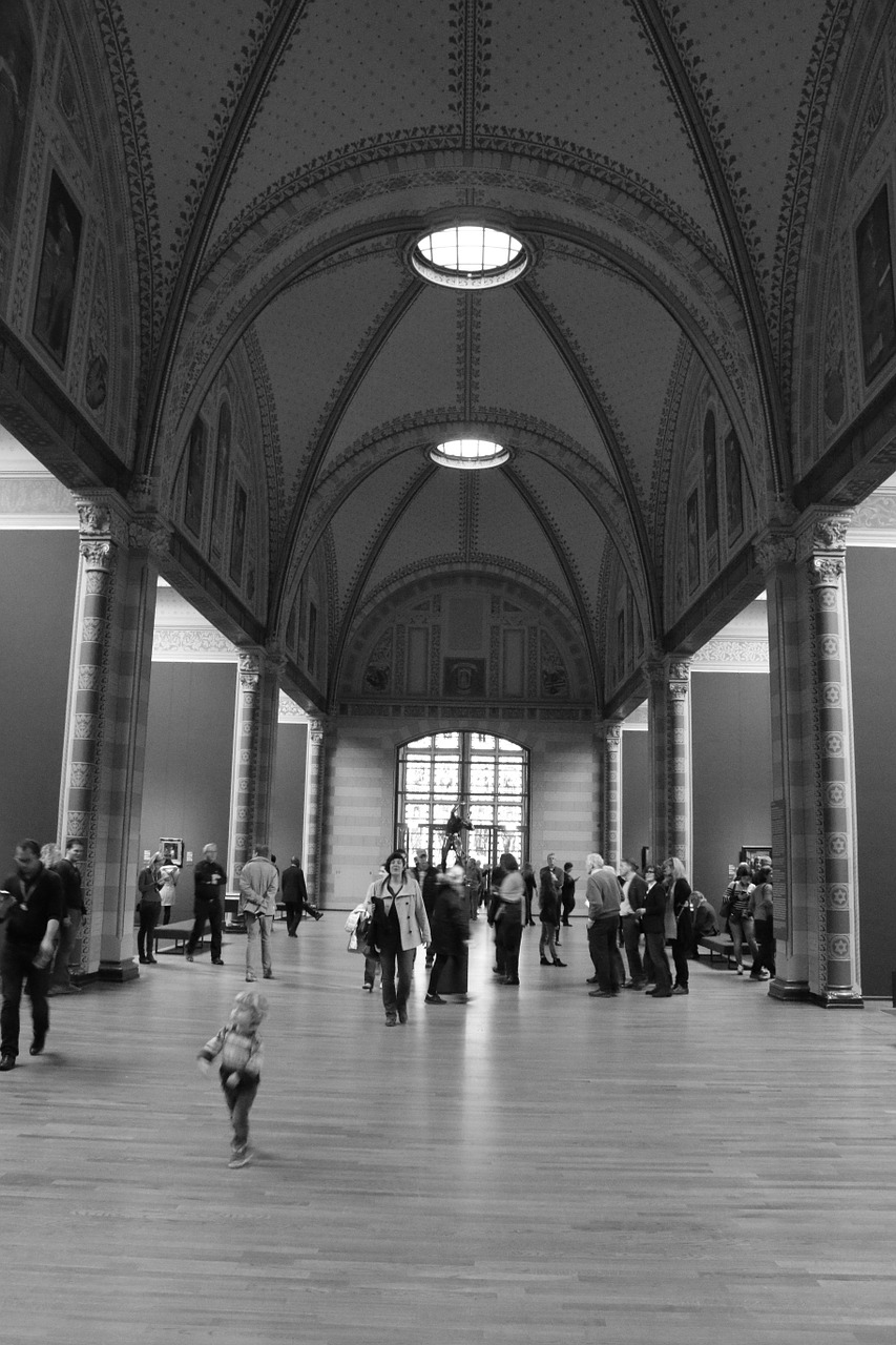 Rijksmuseum, Amsterdamas, Juoda Balta, Bw, Muziejus, Architektūra, Miestas, Pastatai, Istorinis, Istoriniai Pastatai