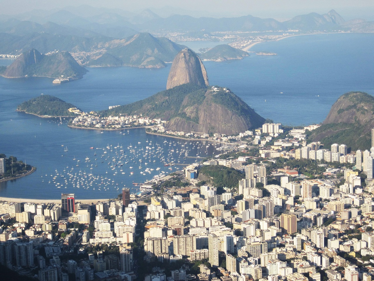 Rio, Korcovado Žvilgsniai, Cukraus Gabalas, Botafogo, Apsvaiginimo, Orientyras, Gamta, Mėlynas, Brazilas, Brazilija