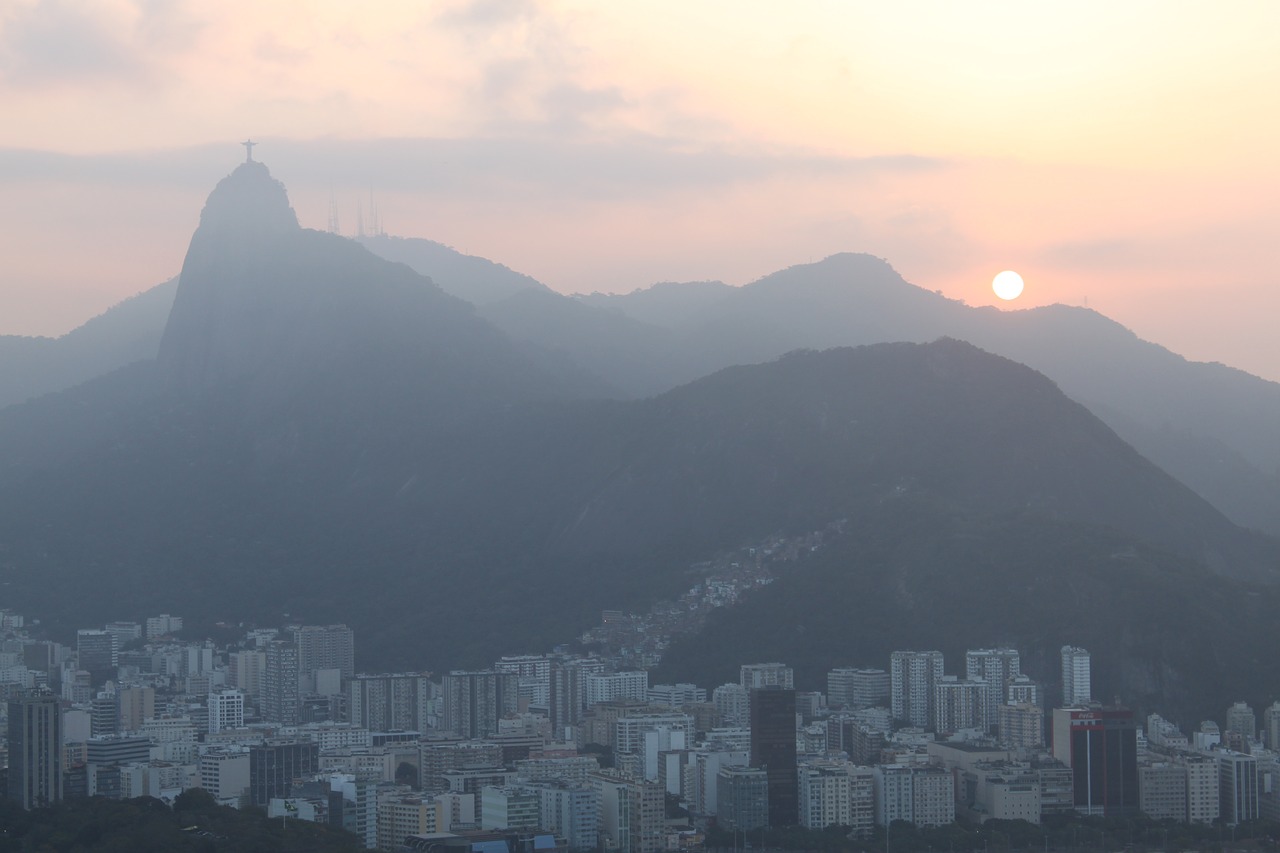 Rio De Janeiro Atostogos, Saulėlydis, Corcovado, Nemokamos Nuotraukos,  Nemokama Licenzija