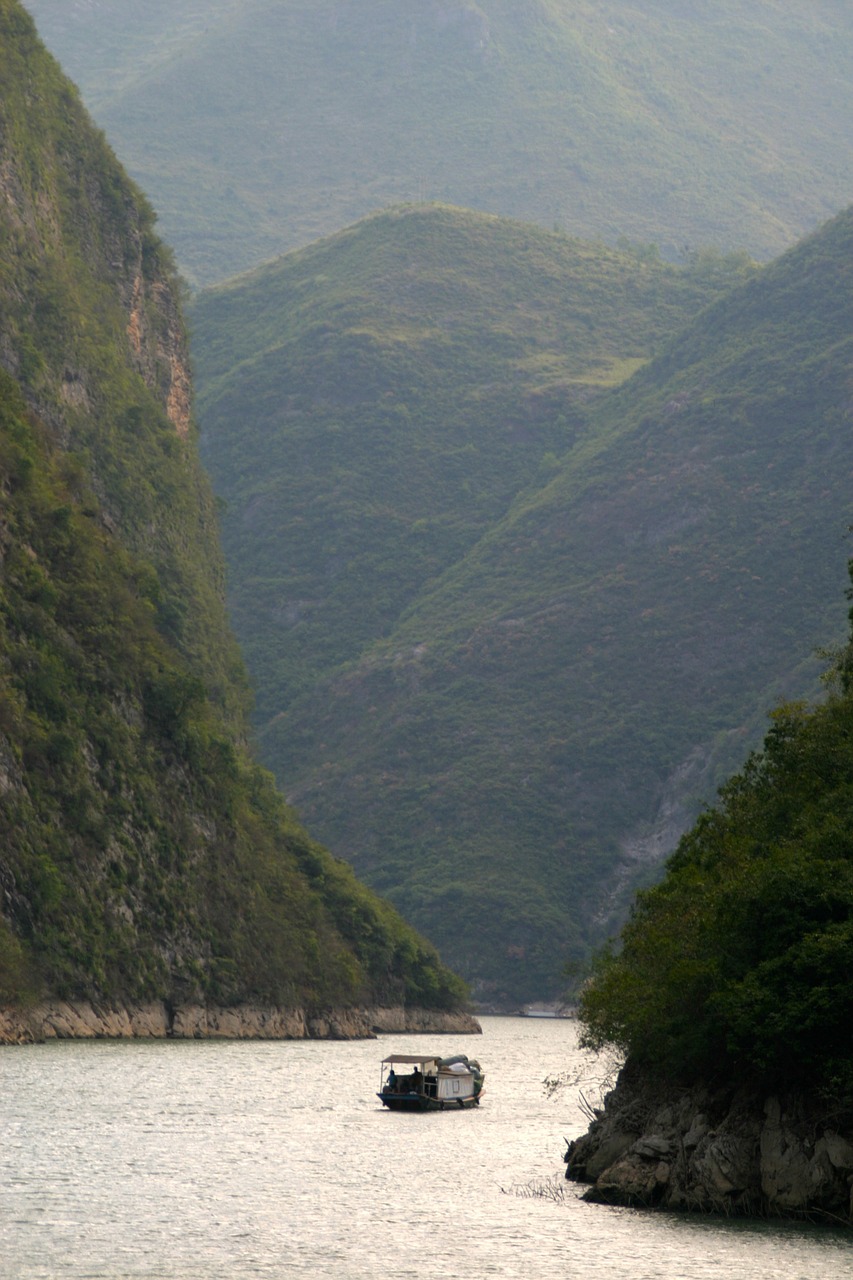 Jangdzės Upė, Jiujiang, Gorge, Kanjonas, Rokas, Upė, Vanduo, Kraštovaizdis, Kalnai, Tiltas