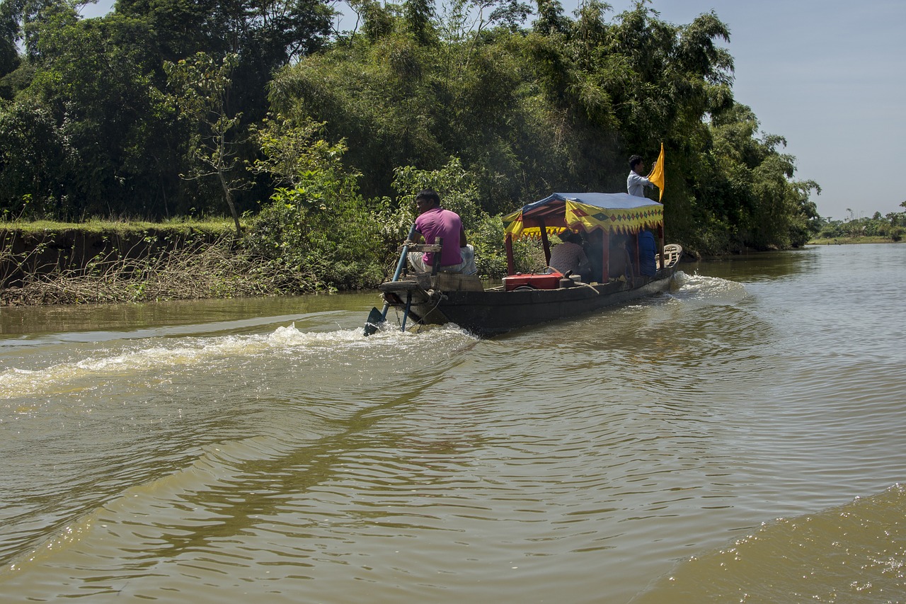 Upė, Valtis, Tamronas, Bangladešas, Bichnakandi, Sylhet, Vanduo, Vasara, Ežeras, Gamta