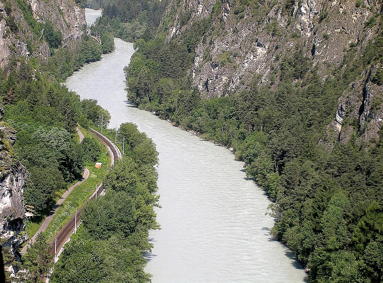 Upė, Intalto Slėnis, Traukinys, Panorama, Tyrol, Nemokamos Nuotraukos,  Nemokama Licenzija