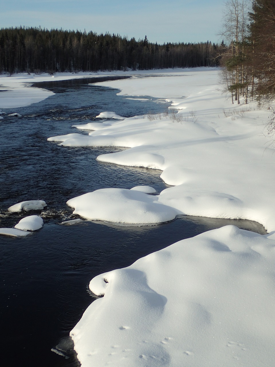 Upė, Finland, Sniegas, Nemokamos Nuotraukos,  Nemokama Licenzija