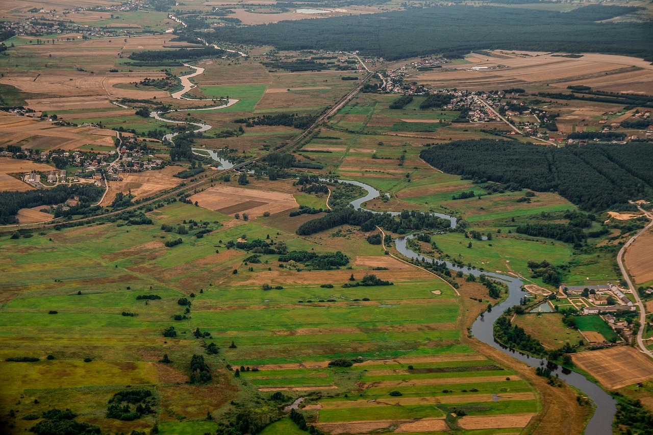 Upė, Kraštovaizdis, Gamta, Žalias, Lenkija, Grupė, Miškas, Aerofoto Nuotrauka, Skrydis, Nemokamos Nuotraukos