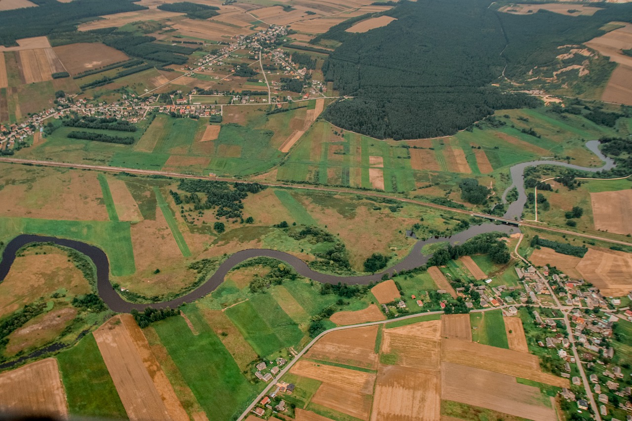 Upė, Kraštovaizdis, Gamta, Žalias, Lenkija, Grupė, Miškas, Aerofoto Nuotrauka, Skrydis, Nemokamos Nuotraukos