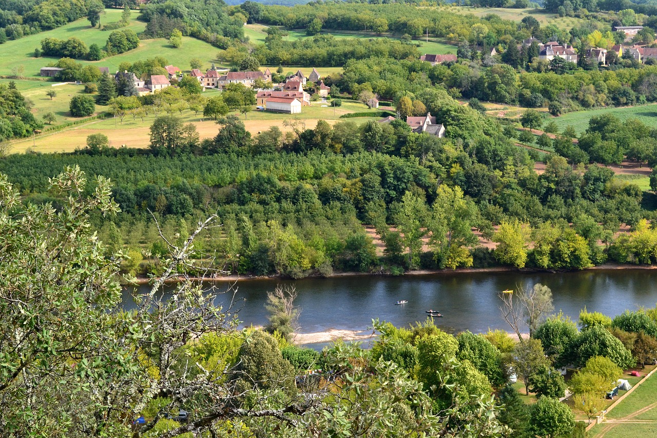 Upė, Dordogne, Oro Vaizdas, France, Miškas, Kraštovaizdis, Kaimas, Nemokamos Nuotraukos,  Nemokama Licenzija