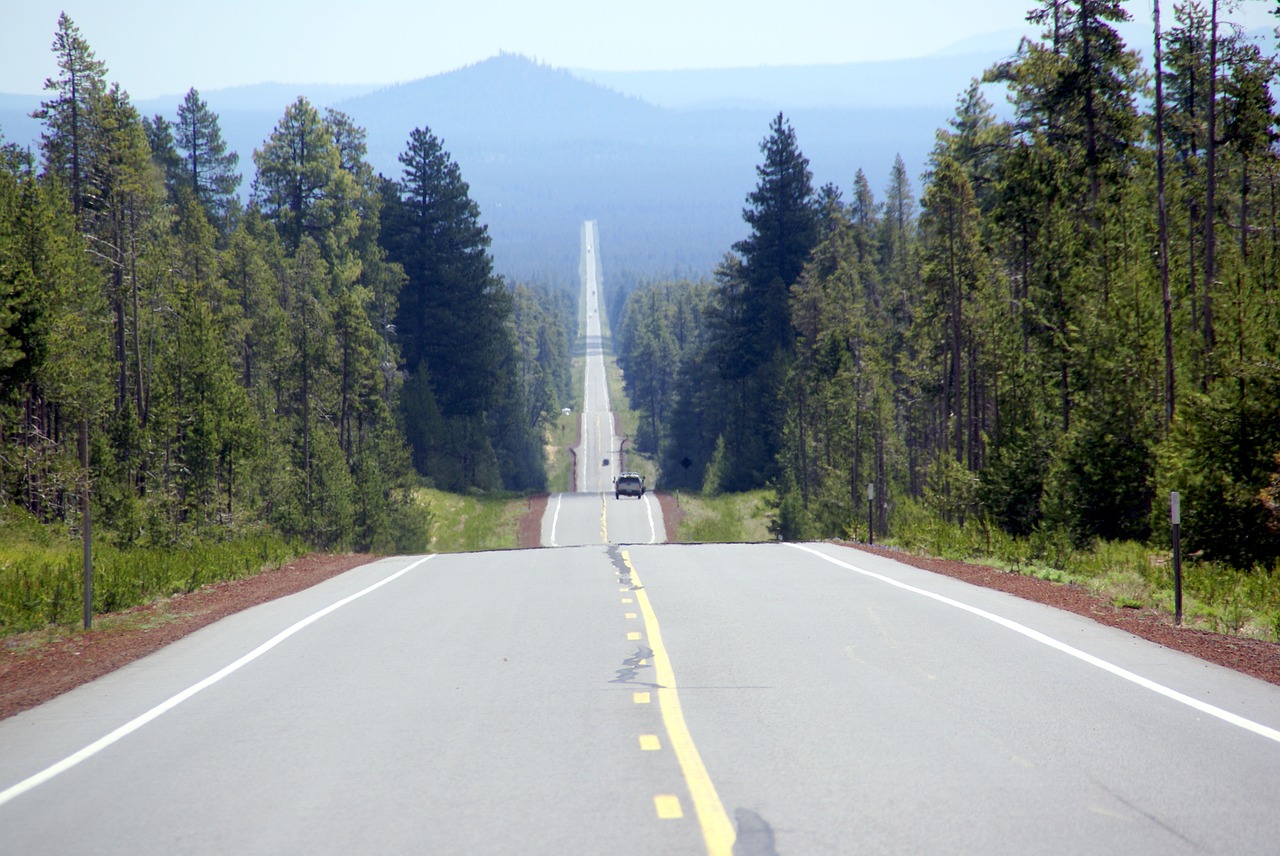 Kelias, Miškas, Perspektyva, Kraštovaizdis, Miško Peizažas, Vairuoti, Toli, Greitkelis, Peizažas, Oregonas