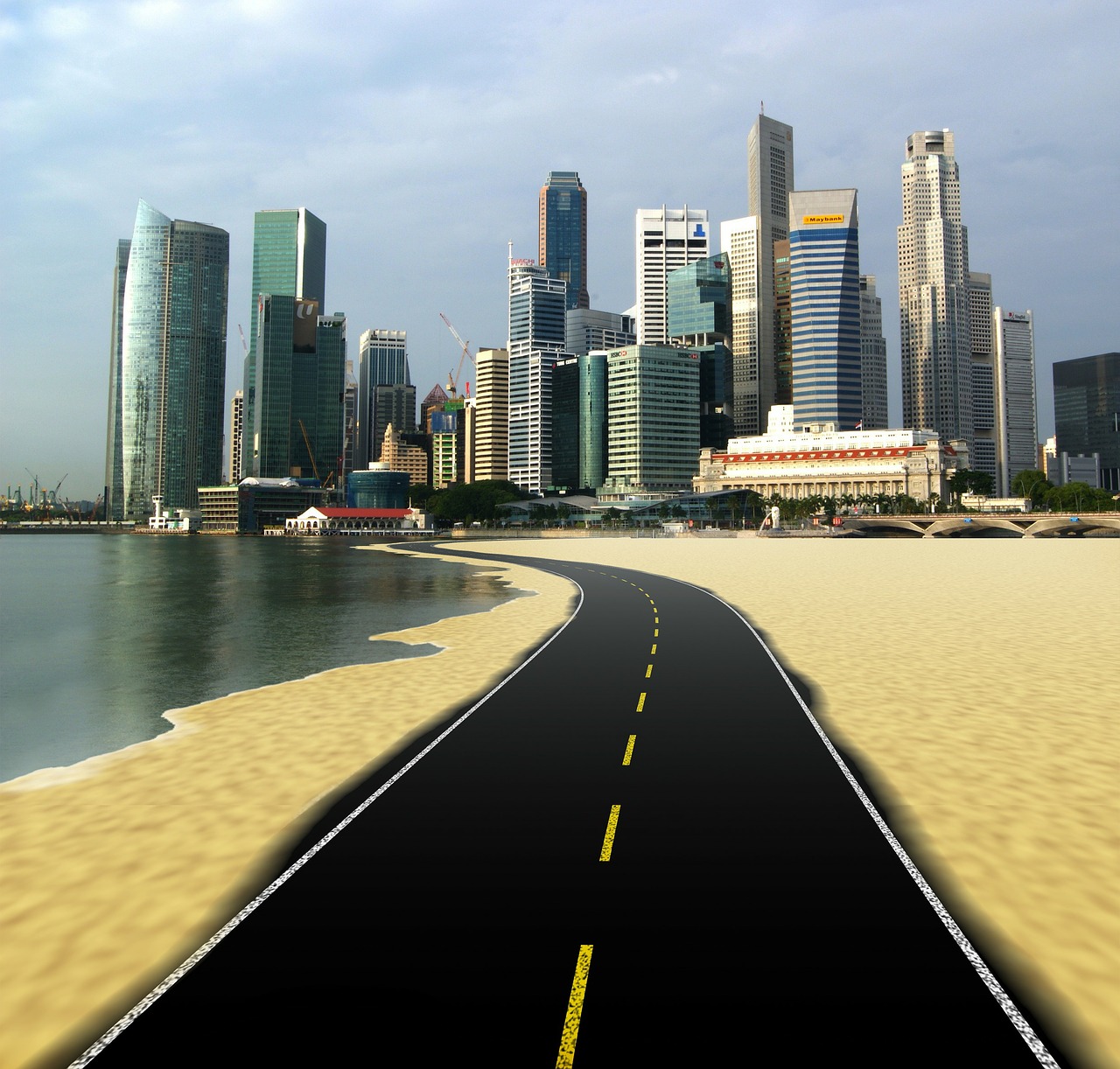 Kelias, Toli, Atstumas, Dangoraižiai, Singapūras, Persiųsti, Miestas, Dangoraižis, Pastatas, Panorama