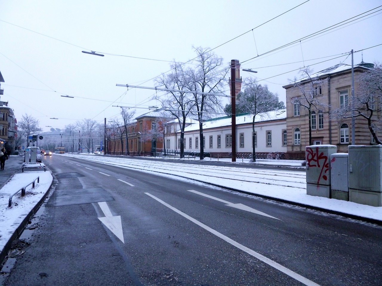 Kelias, Žiema, Karlsruhe, Sniegas, Miestas, Nemokamos Nuotraukos,  Nemokama Licenzija
