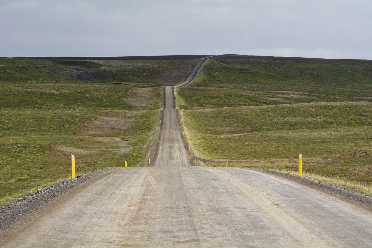 Kelias, Horizontas, Begalinis, Kelionė, Taikinys, Kryptis, Vienatvė, Vienas, Pilka, Iceland