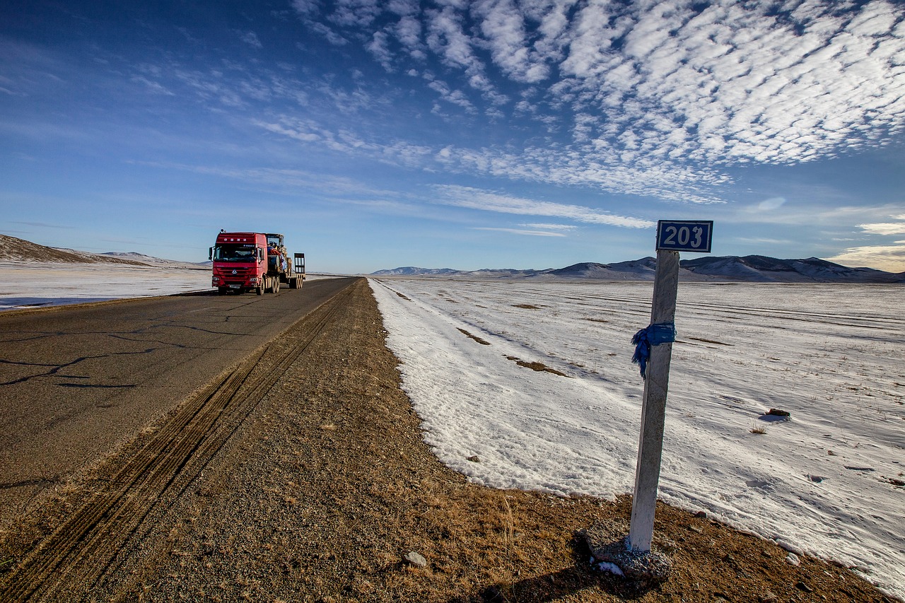 Kelias, Žemynas, Transportas, Nacionalinis Greitkelis, Į Arbatos Regioną, Gruodžio Mėn ., Mongolija, Nemokamos Nuotraukos,  Nemokama Licenzija