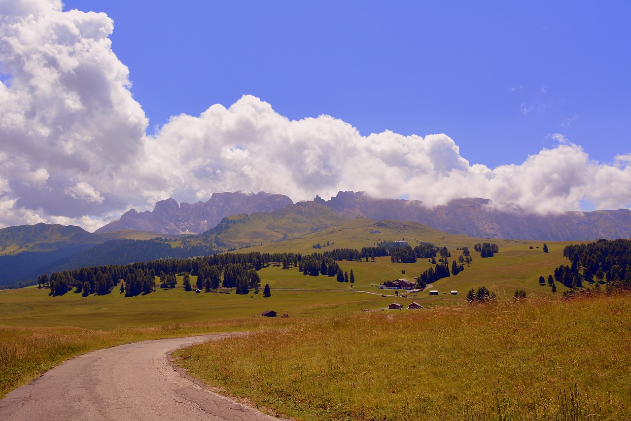 Kelias, Kalnas, Prato, Dolomitai, Debesys, Dangus, Medžiai, Nemokamos Nuotraukos,  Nemokama Licenzija