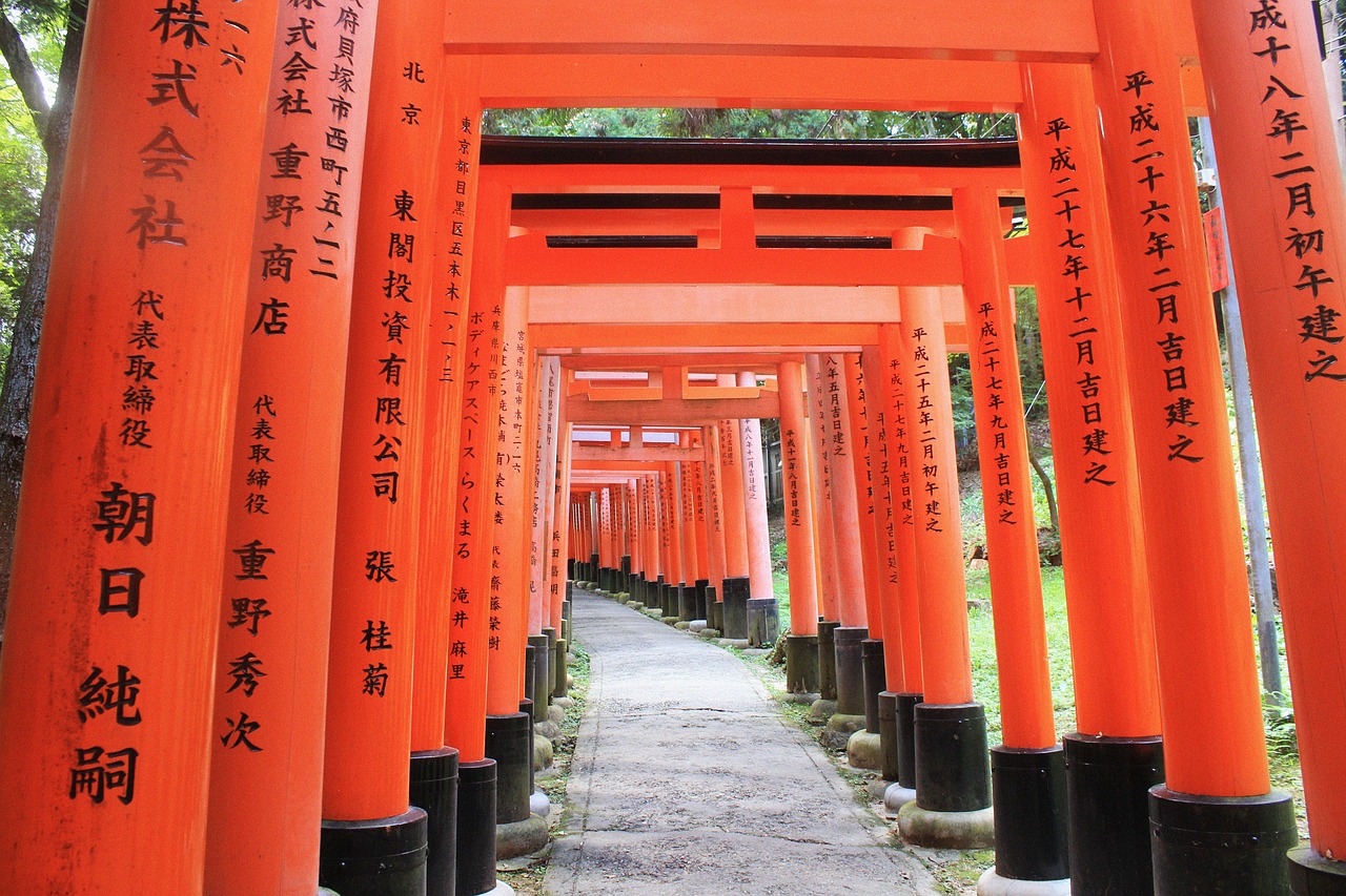 Kelias, Kelias, Tunelis, Modelis, Žvyras, Torija, Fushimi Inari, Šventykla, Kyoto, Japonija