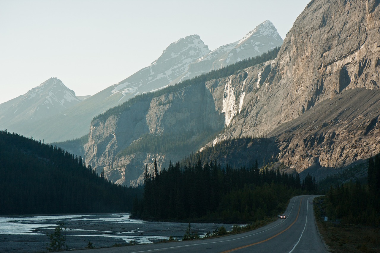 Kelias, Kalnai, Greitkelis, Kraštovaizdis, Gamta, Britų Kolumbija, Kanada, Upė, Vanduo, Kelionė