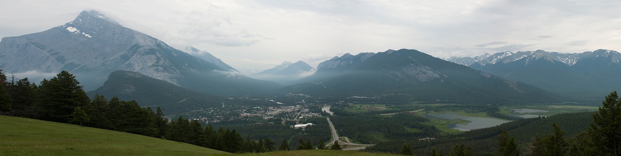 Kelias, Kalnai, Panorama, Greitkelis, Miestas, Kraštovaizdis, Gamta, Britų Kolumbija, Kanada, Upė