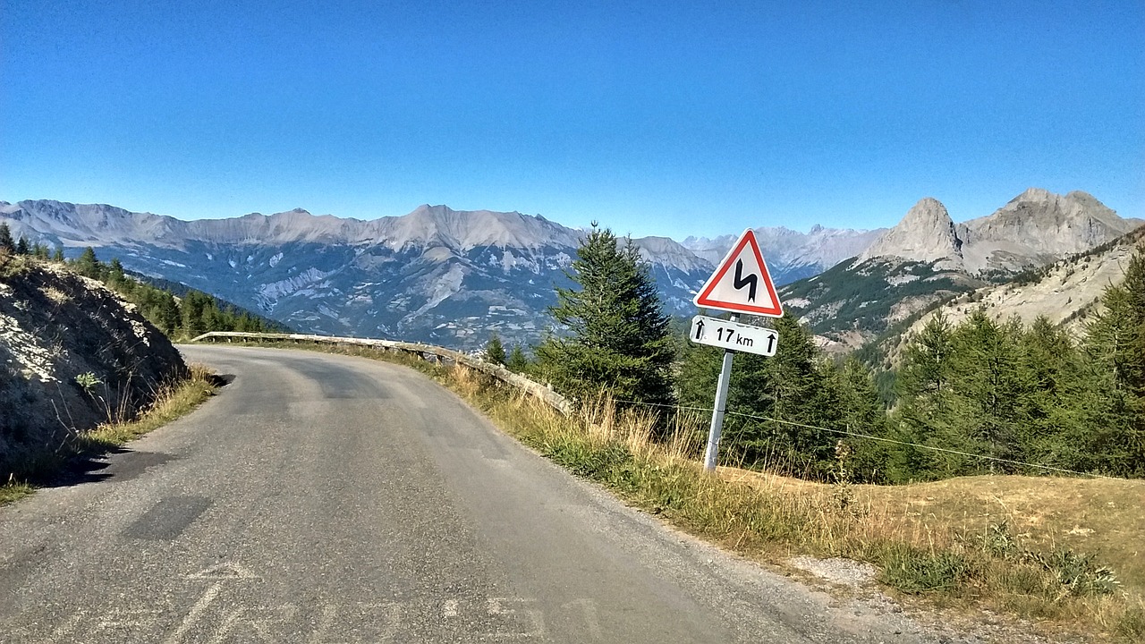 Kelias, Kalnas, Kraštovaizdis, France, Tekintas Kelias, Slėnis, Aukščiausiojo Lygio Susitikimas, Alpės, Signalizacija, Hautes Alpes