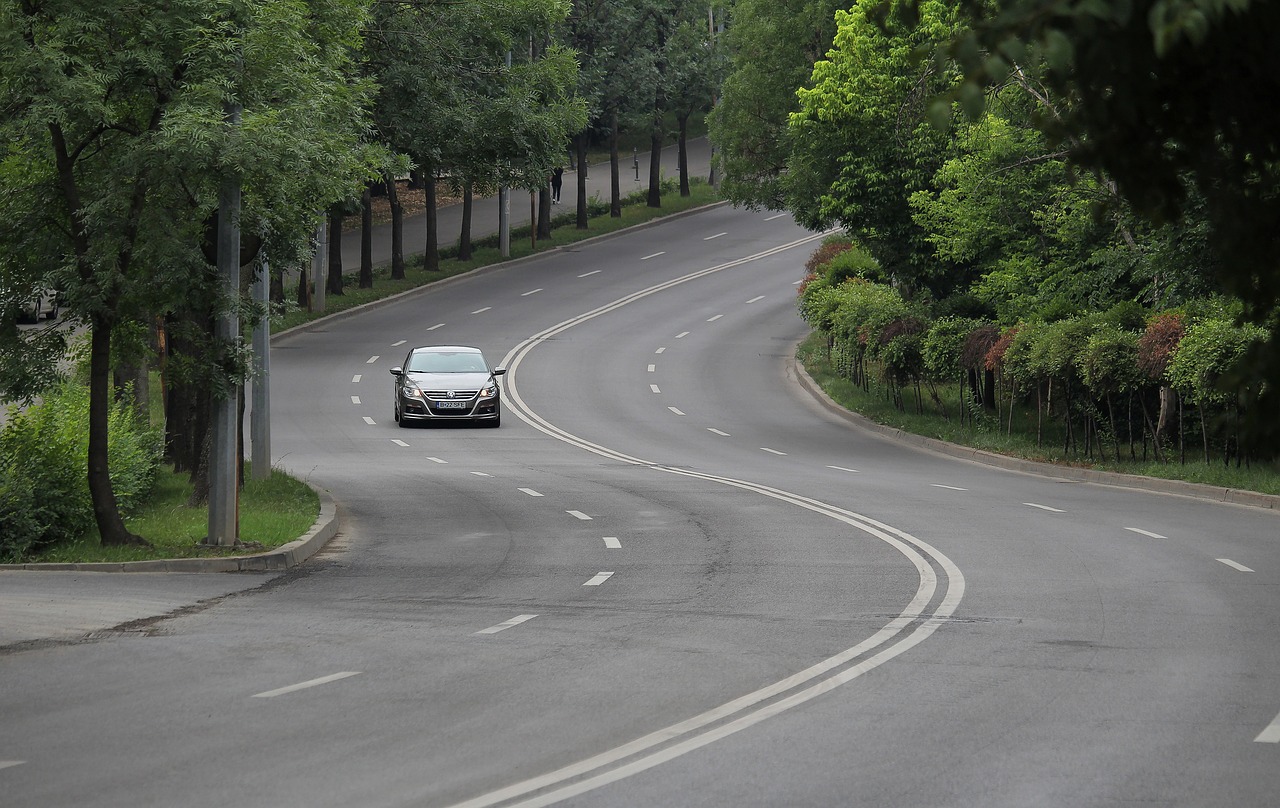 Kelių,  Automobilių,  Gatvė,  Kilpa,  Kreivė,  Automatinis,  Asfalto,  Medžiai,  Miesto Kraštovaizdis,  Automobilių