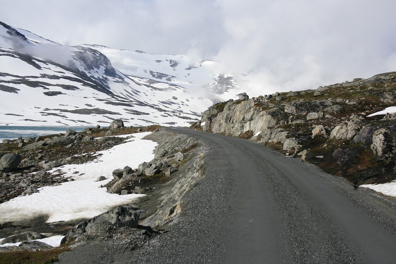 Kelias, Sniegas, Norvegija, Kraštovaizdis, Žiema, Šaltas, Kelionė, Gamta, Kalnas, Šaltas Oras