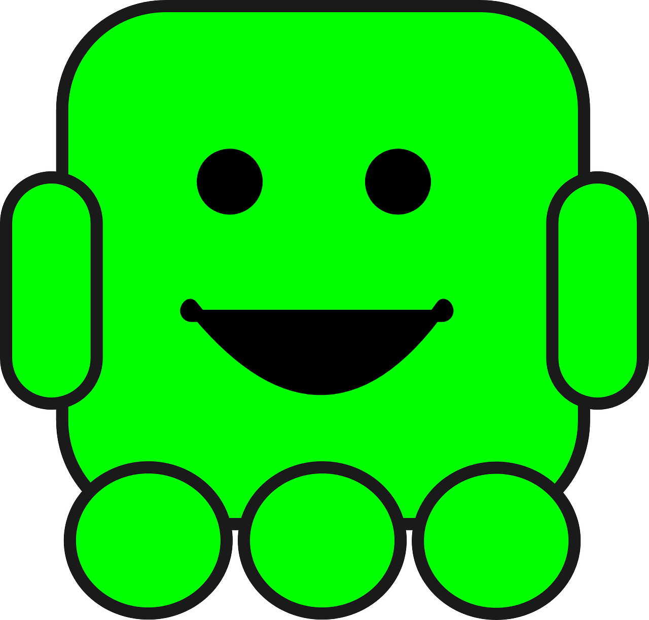 Robotas, Žalias, Android, Laimingas, Transporto Priemonė, Nemokama Vektorinė Grafika, Nemokamos Nuotraukos,  Nemokama Licenzija