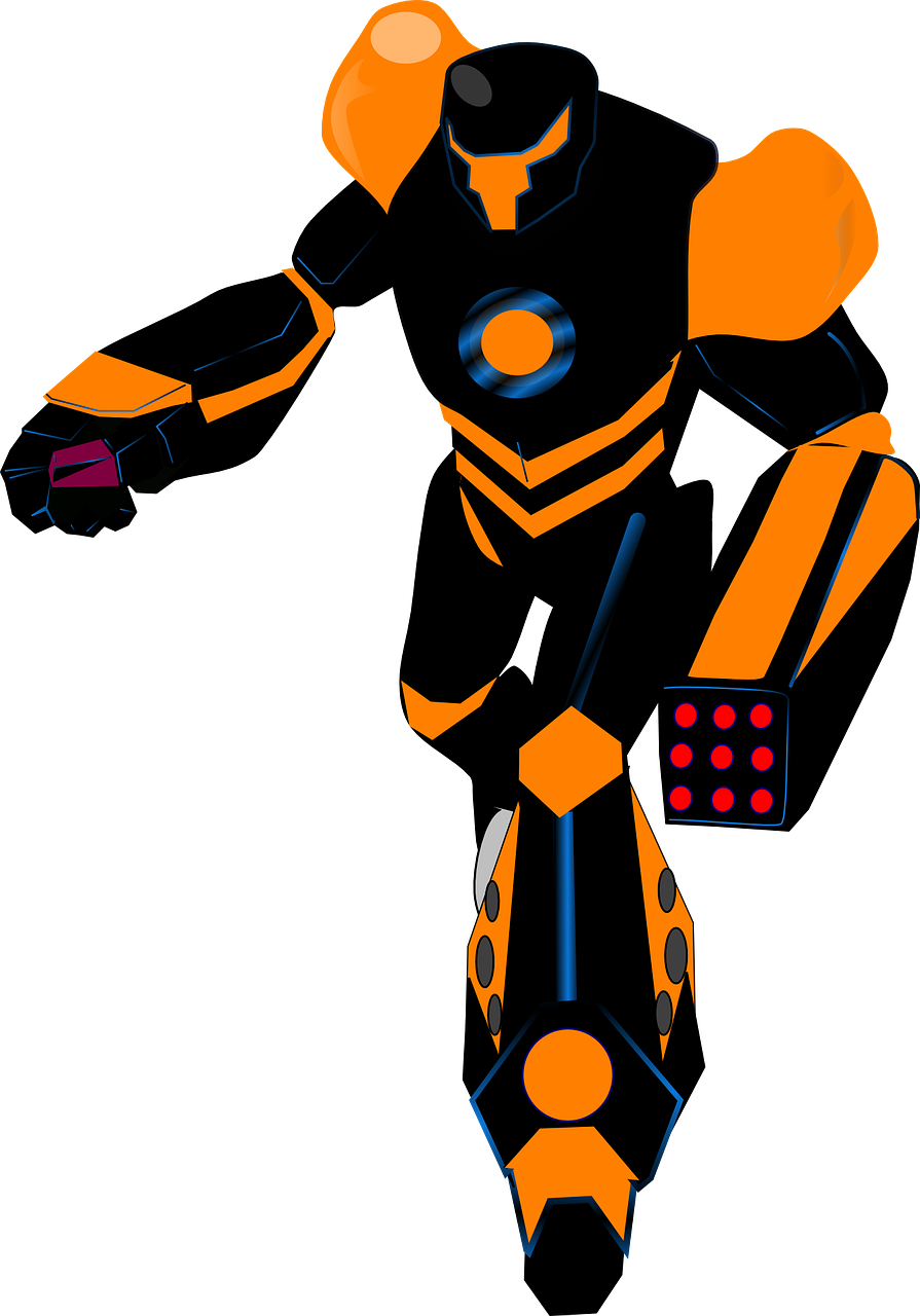 Robotas, Juoda, Oranžinė, Transformatorius, Android, Robotų Technika, Mašina, Dirbtinis Intelektas, Cyborg, Futuristinis