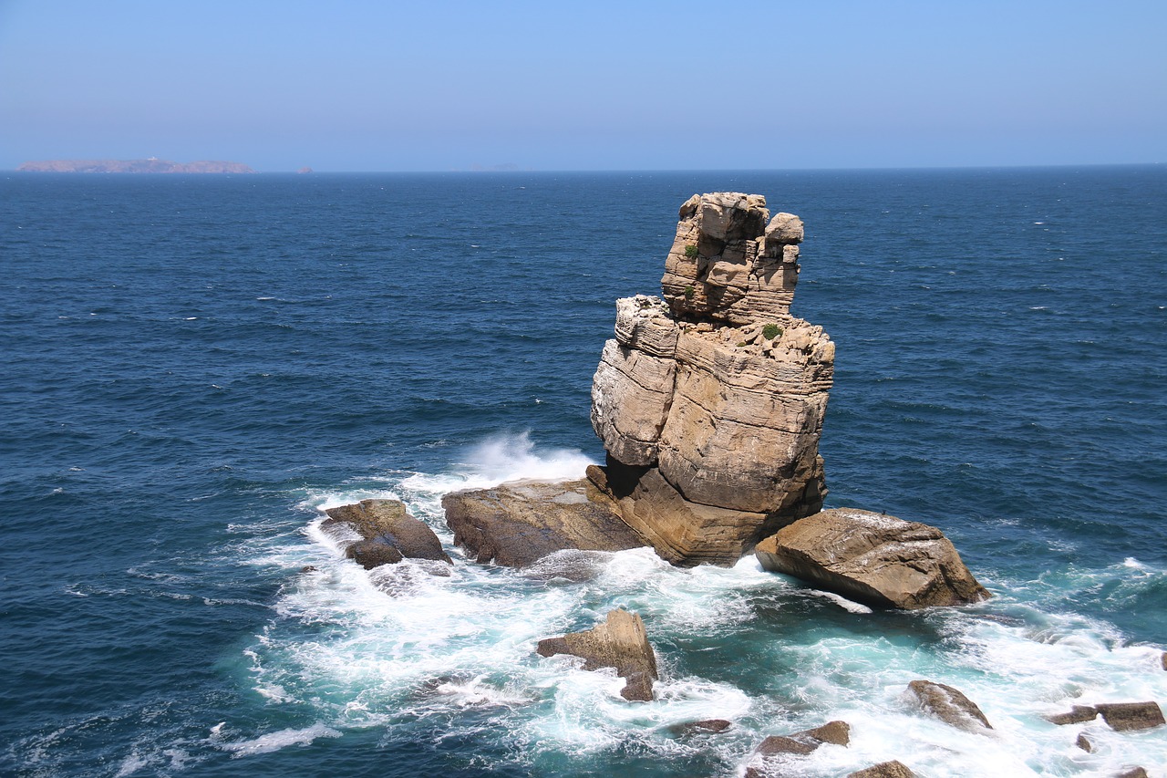 Rokas, Mar, Peniche, Portugal, Vandenynas, Beira Mar, Vanduo, Mėlynas, Costa, Litoral