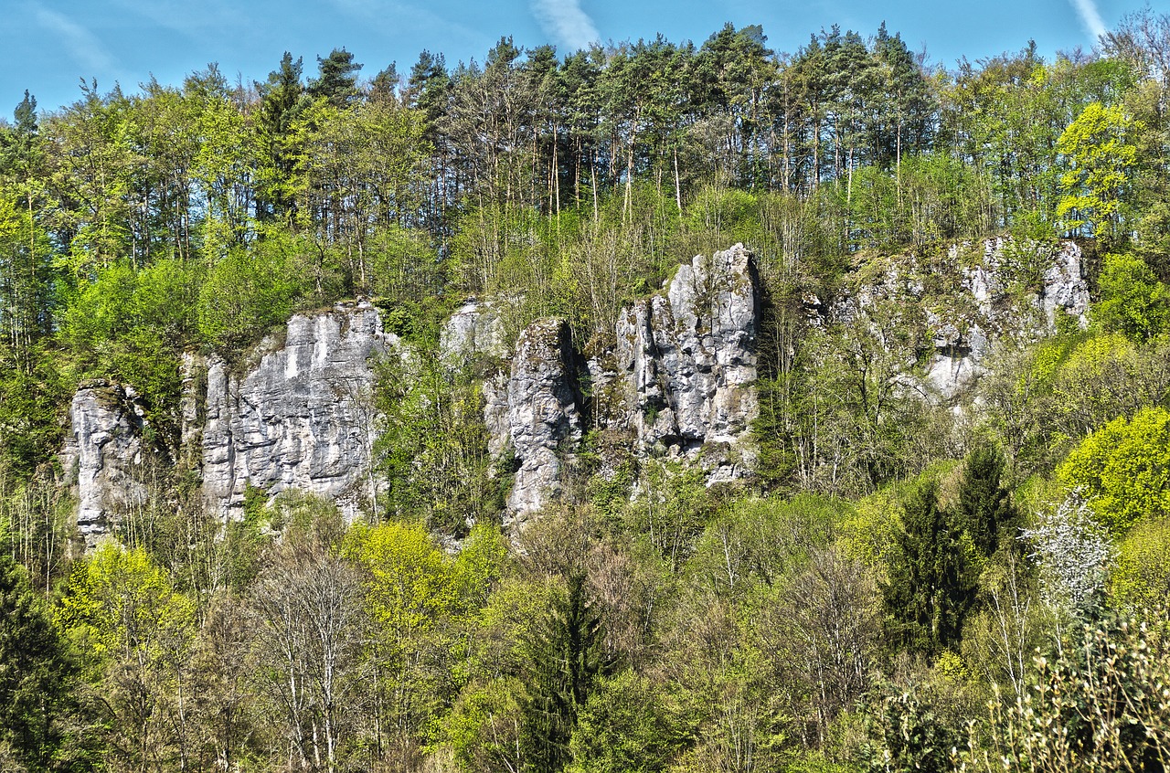 Rokas,  Medžiai,  Kraštovaizdis,  Miškas,  Žalias,  Pavasaris,  Kalnų,  Kalnų,  Frankonų Šveicarija,  Viršutinė Frankonija