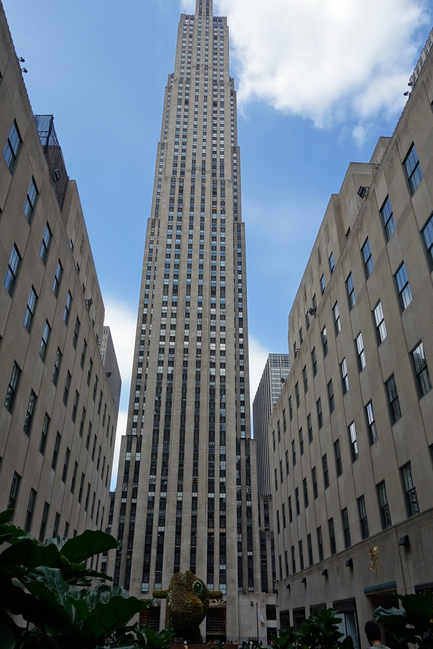 Rockefeller Centras, Niujorkas, Rockefeller, Metropolis, Usa, Manhatanas, Dangoraižis, Architektūra, Nyc, Pastatas