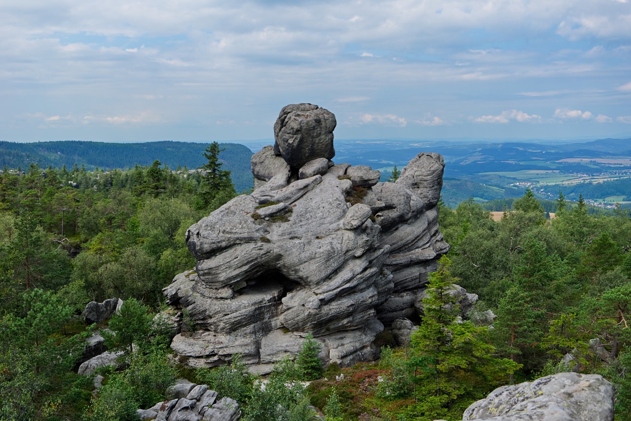 Akmenys,  Kalnai,  Lenkija,  Stołowe,  Kalnų,  Uolos,  Formavimas,  Medžiai,  Pobūdį,  Dangus