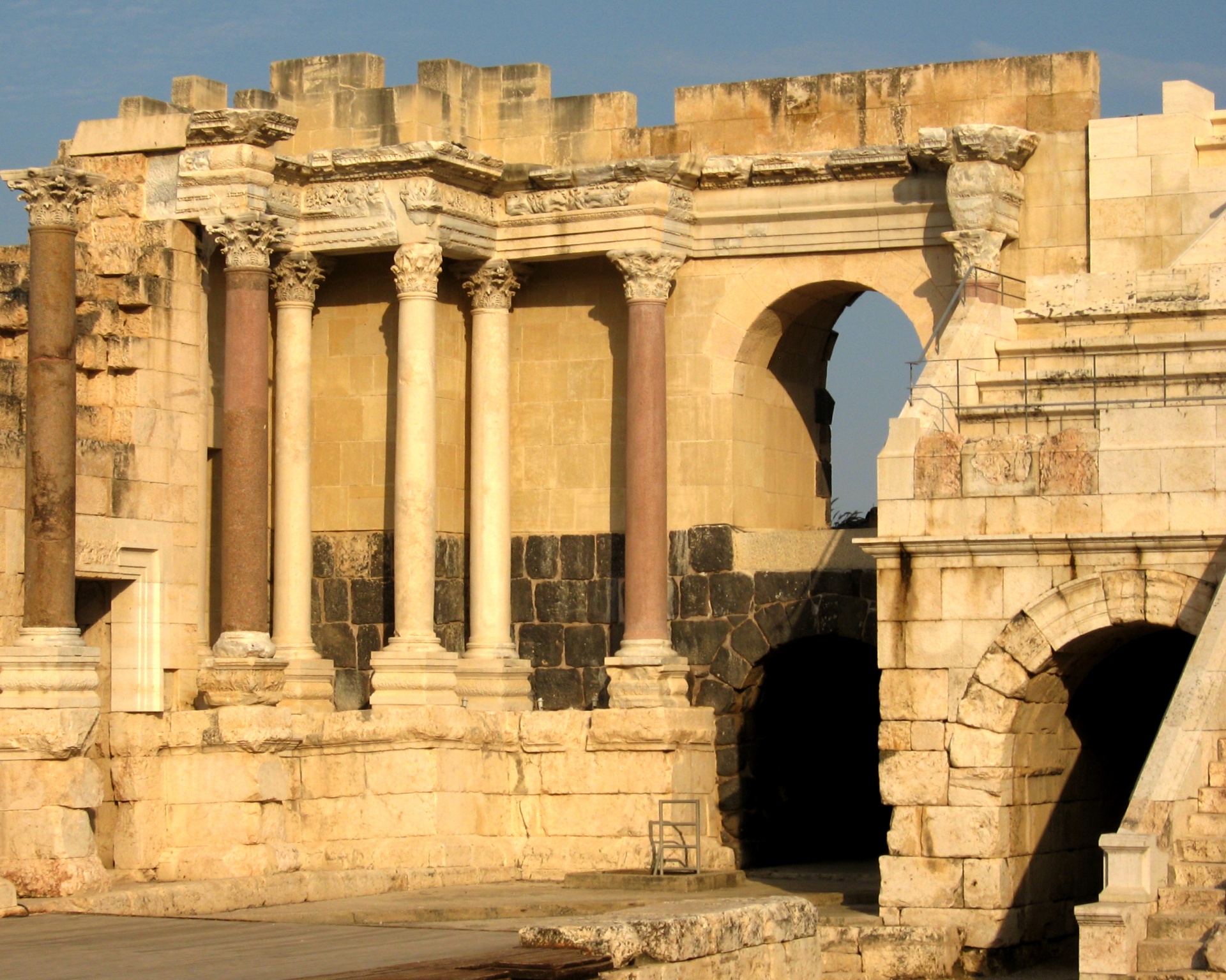 Romėnų,  Amfiteatras,  Griuvėsiai,  Senas,  Senovės,  Izraelis,  Beit & Nbsp,  Shean,  Akmuo,  Stulpeliai