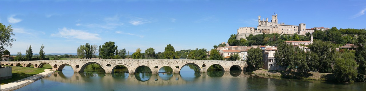Romėnų Tiltas, Béziers, Saint-Nazerio Katedra, Upės Orb, Arkos, Senas Tiltas, Languedoc-Roussillon, Viduramžių, Akmuo, Senovės