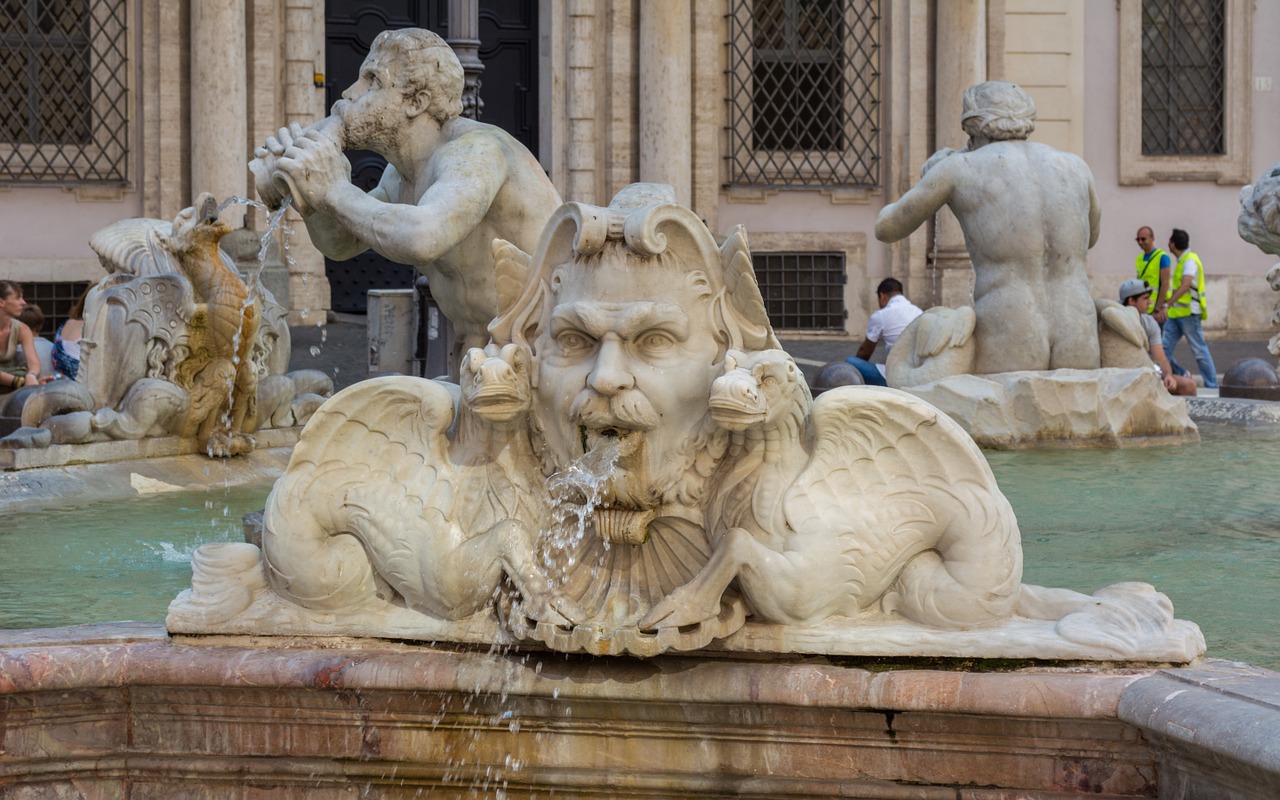 Roma, Purvinas Fontanas, Piazza Navona, Italy, Nemokamos Nuotraukos,  Nemokama Licenzija