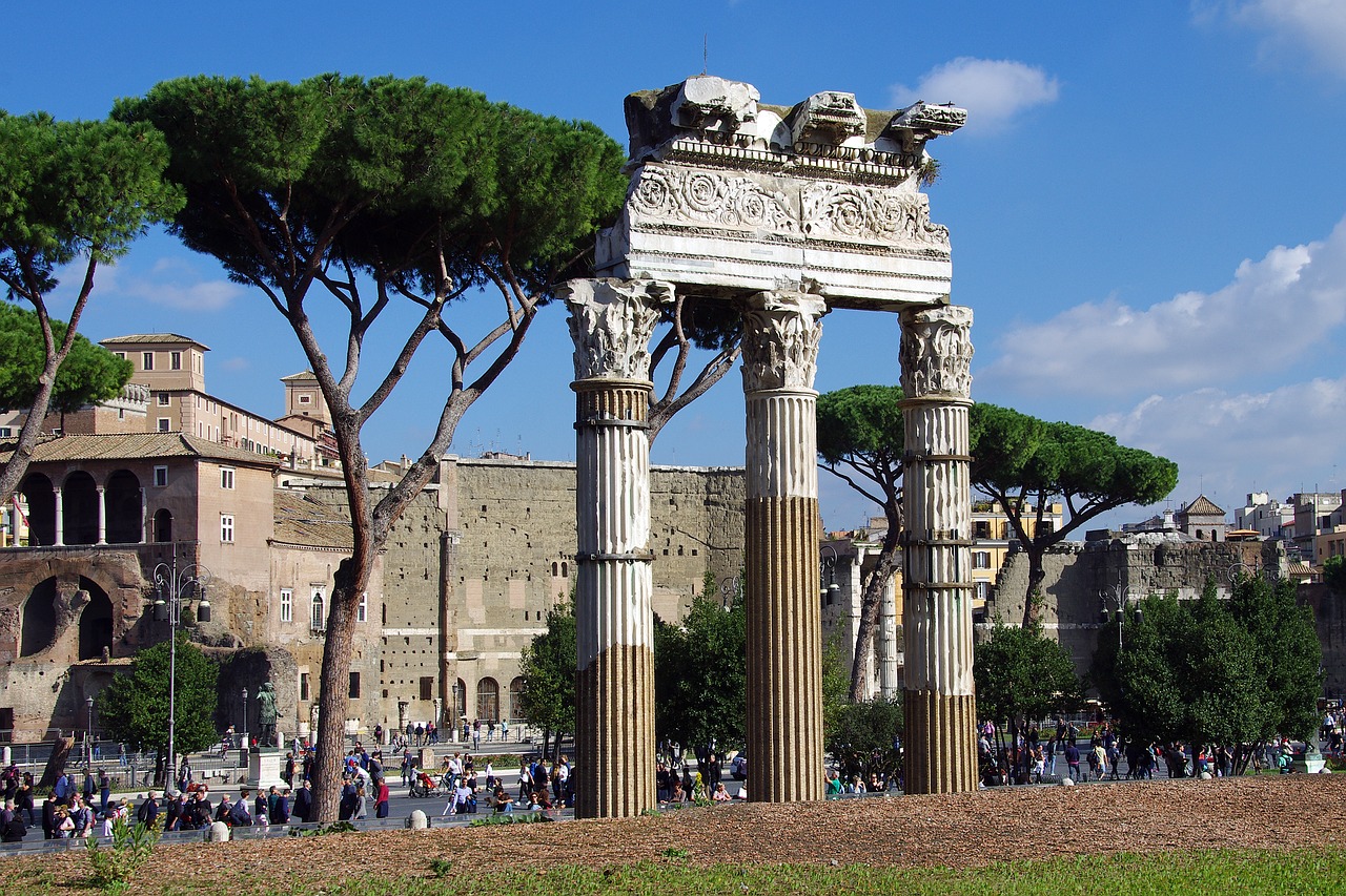 Roma, Fori Imperiali, Italy, Archeologija, Per Dei Fori Imperiali, Senovės Roma, Foro Romano, Paminklai, Stulpeliai, Korinto Paletės