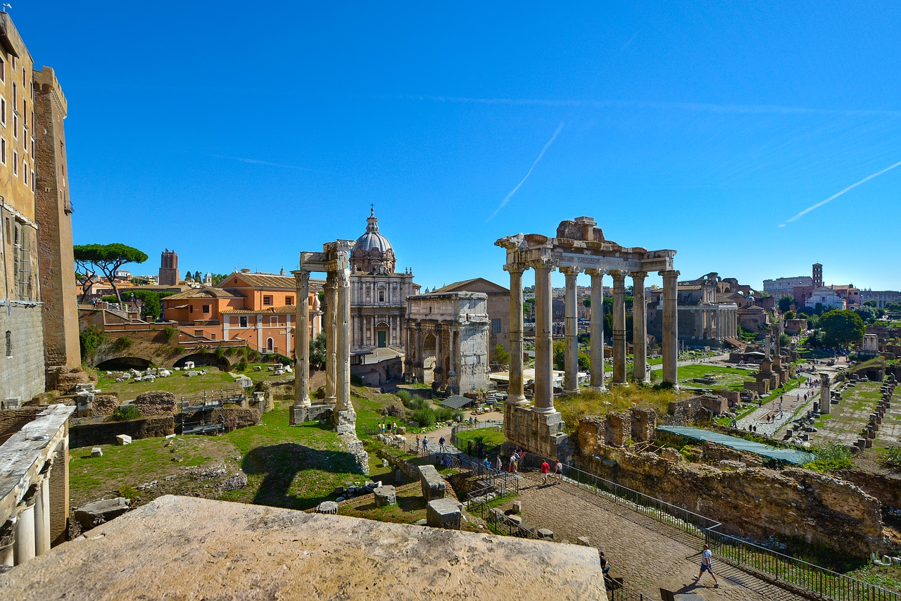 Roma, Forumas, Romėnų, Coloseum, Griuvėsiai, Žinomas, Italy, Ispanų, Senovinis, Senovės