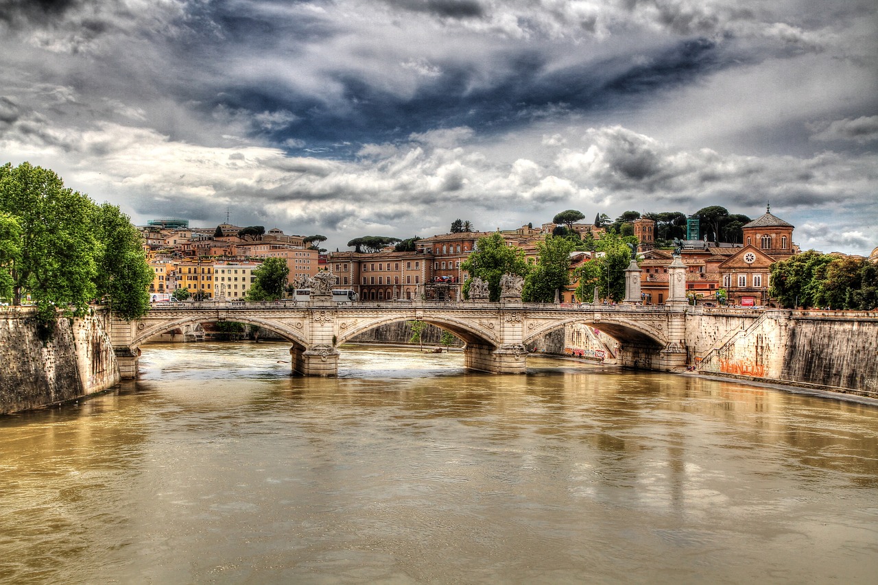 Roma, Tiber, Tiltas, Hdr, Nemokamos Nuotraukos,  Nemokama Licenzija