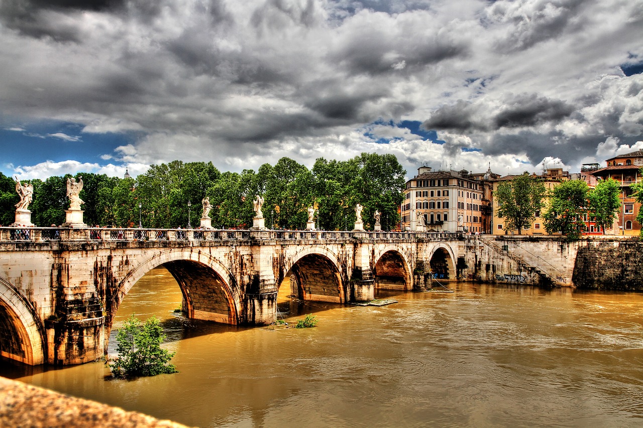 Roma, Tiber, Tiltas, Hdr, Nemokamos Nuotraukos,  Nemokama Licenzija