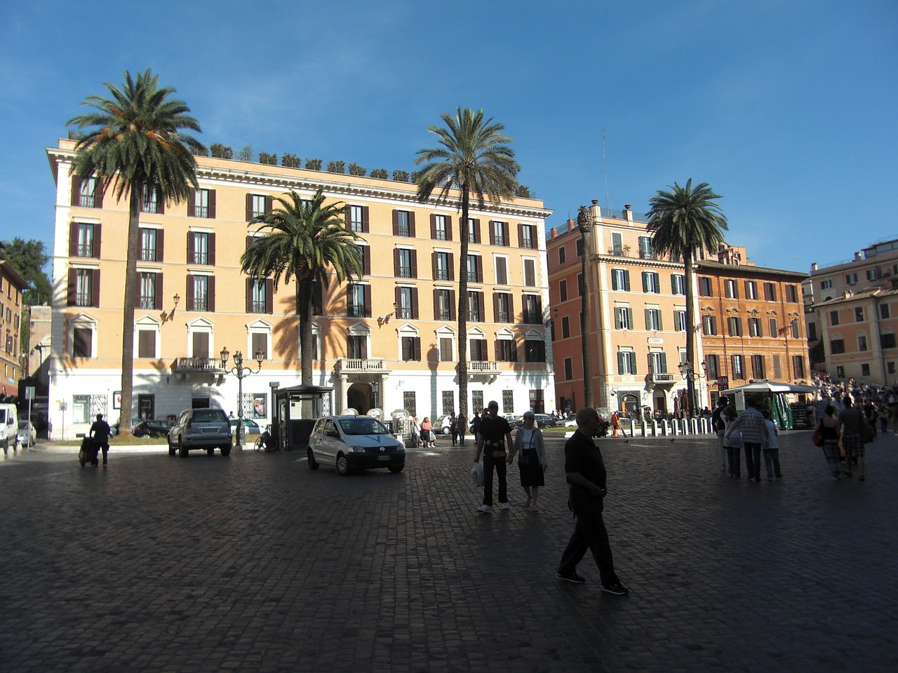 Roma, Italy, Pastatas, Architektūra, Istoriškai, Fasadas, Centro, Erdvė, Piazza Di Spagna, Palmės