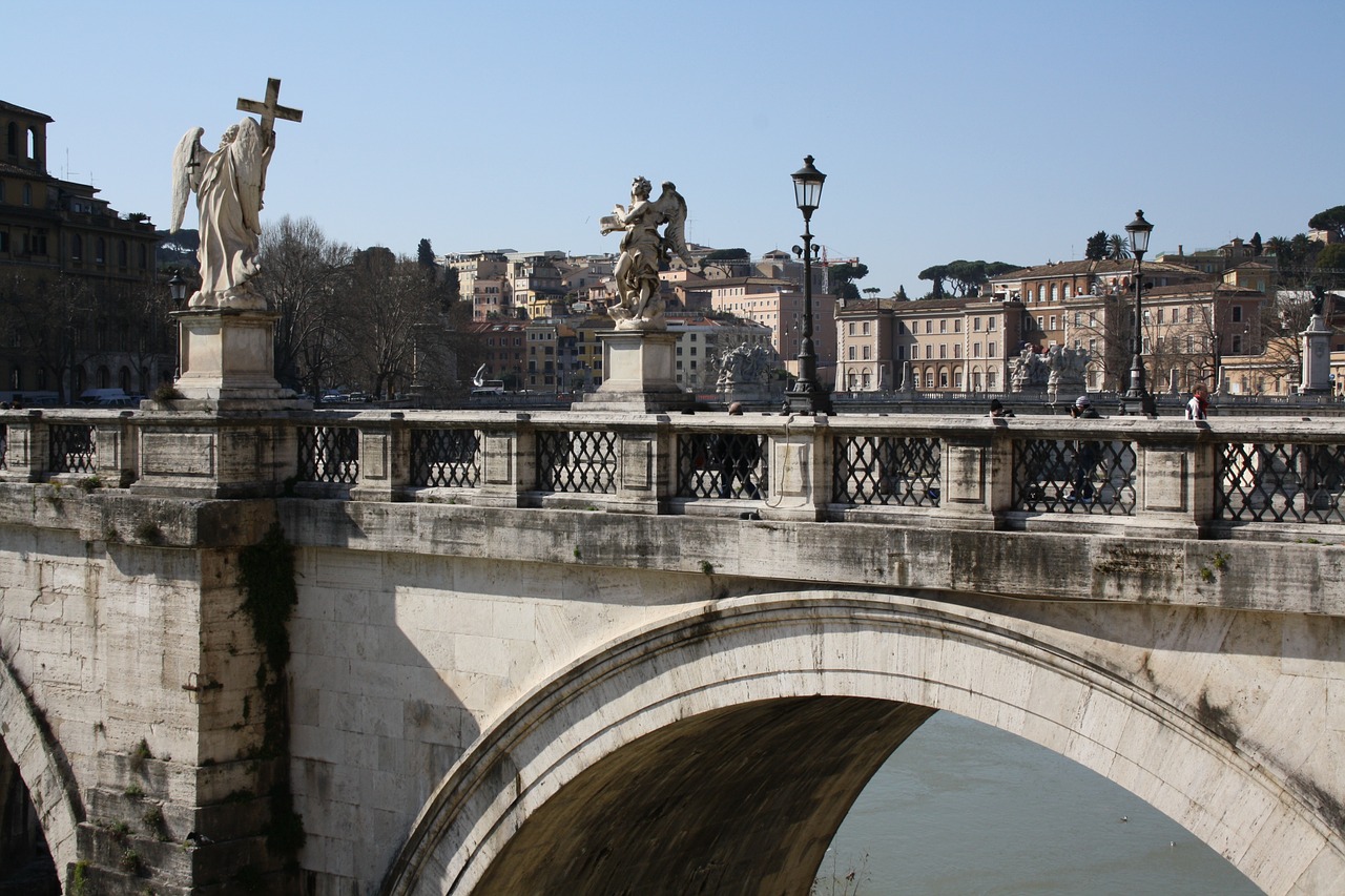Roma, Tiltas, Statula, Nemokamos Nuotraukos,  Nemokama Licenzija