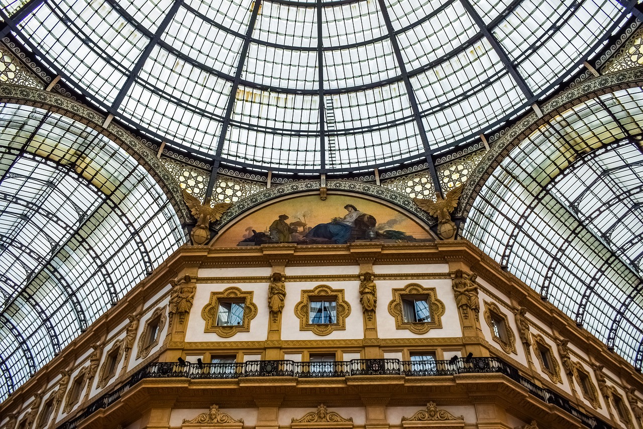 Stogo,  Stiklo,  Architektūra,  Statyba,  Miestas,  Kupolas,  Geometrinis,  Galleria Vittorio Emanuele Ii,  Milanas,  Italija