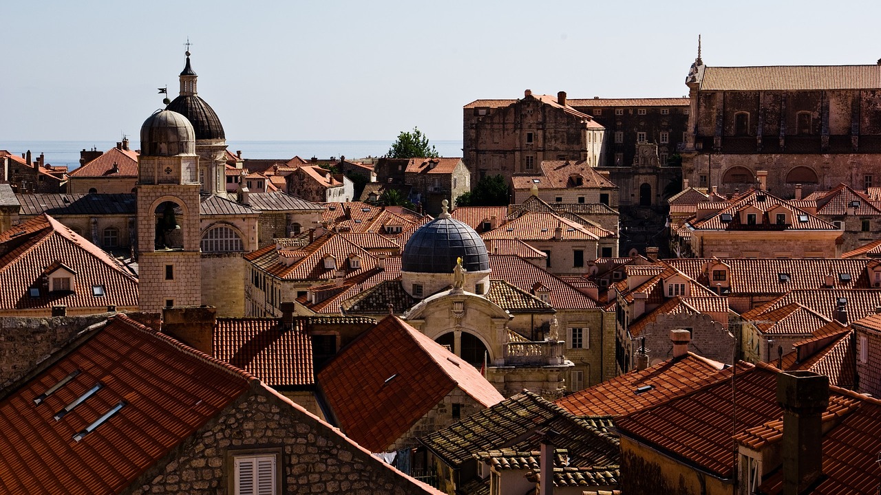 Stogai, Oranžiniai Stogai, Rudieji Stogai, Dubrovnik, Kroatija, Europa, Architektūra, Miesto Panorama, Bokštas, Dalmatija