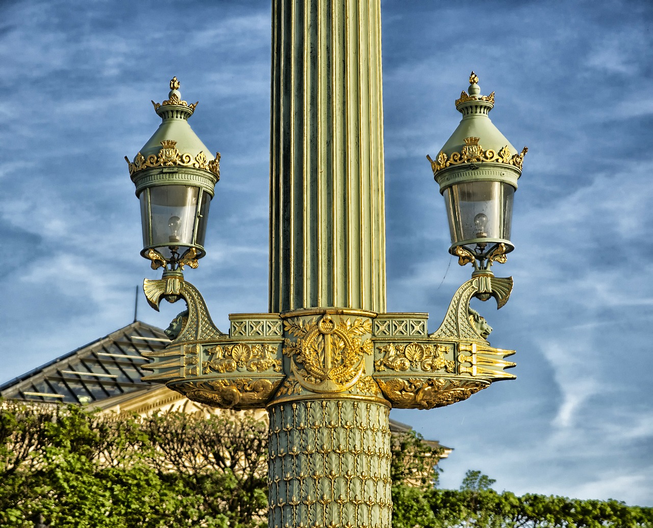 Rostralinės Kolonos, Lempos Stulpas, Elegantiškas, Paris, France, Vieta De La Concorde, Orientyras, Paskirties Makrokomandas, Iš Arti, Hdr