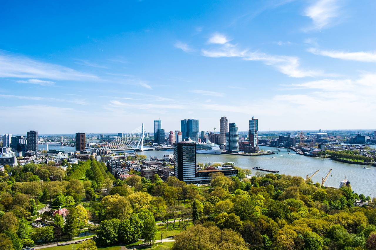 Rotterdam, Vaizdas, Bokštas, Architektūra, Miesto Panorama, Tiltas, Miestas, Nyderlandai, Europa, Holland