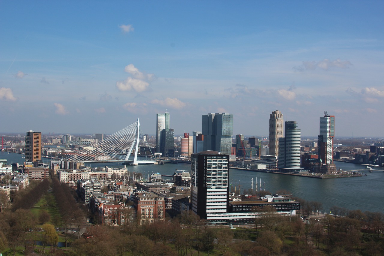 Rotterdam, Euromast, Erasmo Tiltas, Panorama, Nemokamos Nuotraukos,  Nemokama Licenzija