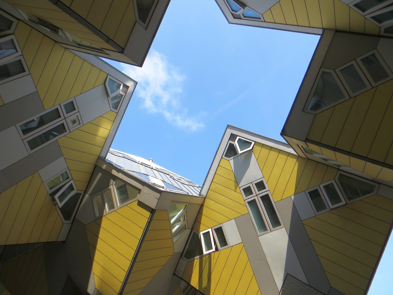 Rotterdam,  Kubas,  Namai,  Dangus,  Architektūra,  Pastatas,  3D,  Dizainas,  Struktūra,  Šiuolaikiška