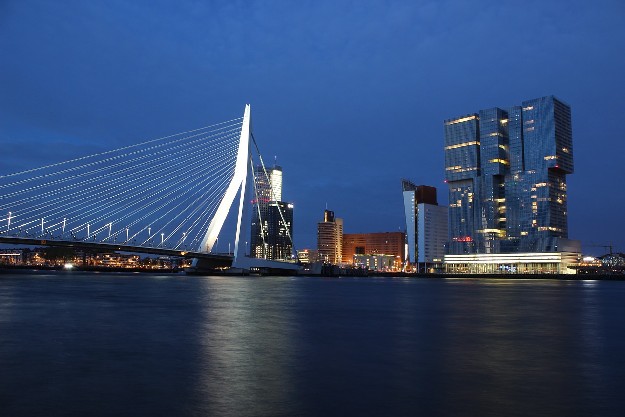 Rotterdam,  Miestas,  Tiltas,  Nyderlandai,  Architektūra,  Holland,  Olandų,  Europa,  Pastatas,  Šiuolaikiška