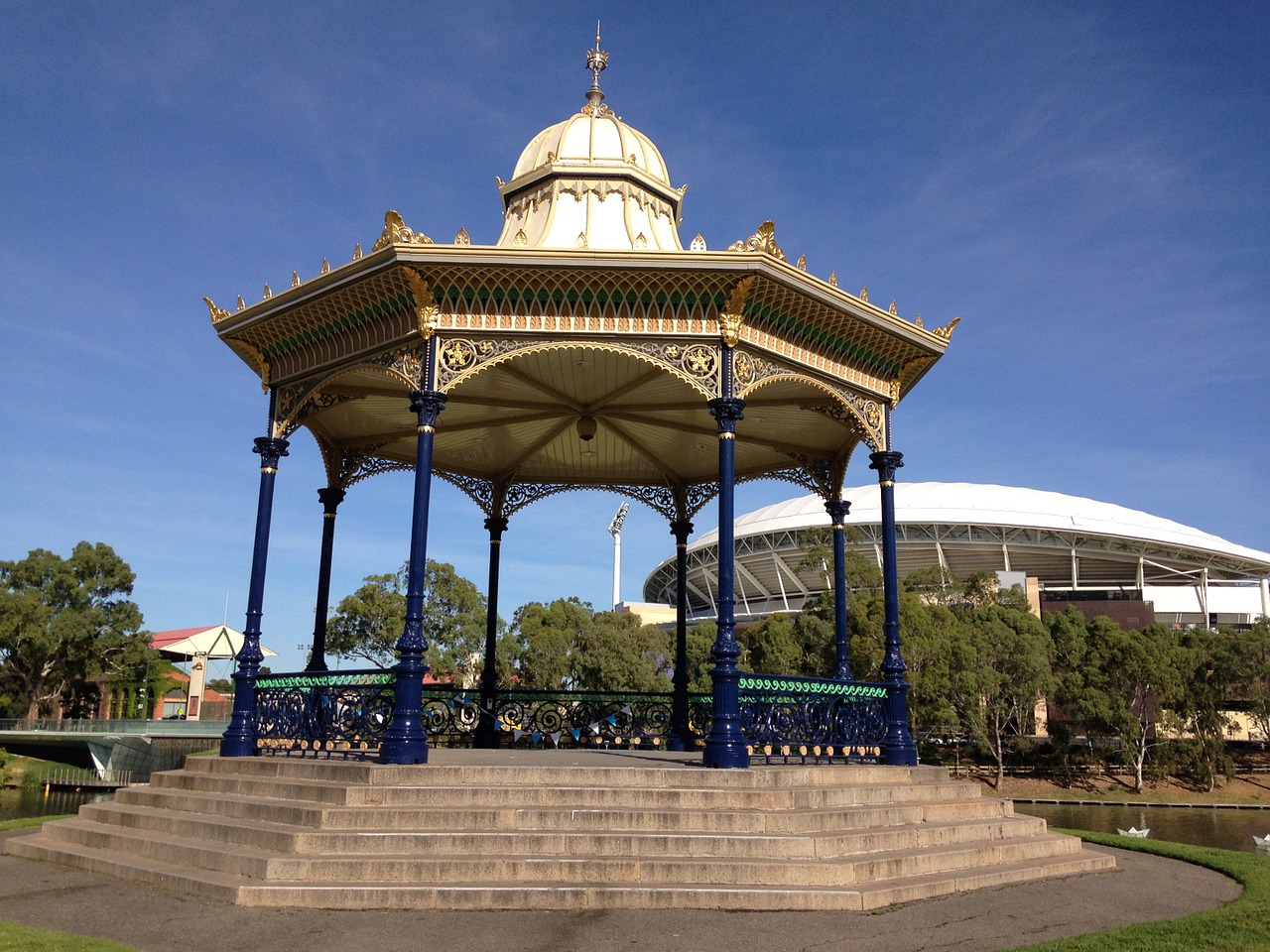 Rotunda, Adelaide, Vyresnio Amžiaus Parkas, Upė, Architektūra, Torrens, Lauke, Geležis, Nėriniai, Nemokamos Nuotraukos