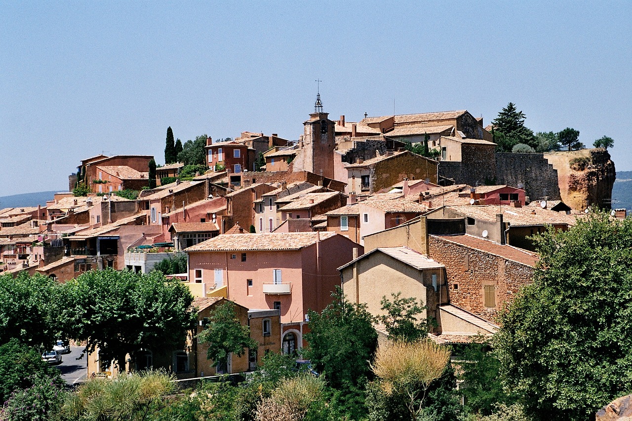 Roussillon, France, Miesto Vaizdas, Raudona Ochra, Prancūzų Bendruomenė, Mažas Miestelis, Lankytinos Vietos, Viduržemio Jūros, Provence, Nemokamos Nuotraukos